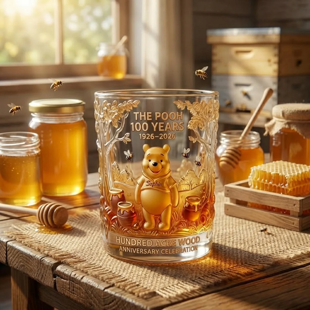 DSNY Celebrate A Century Of Honey Bear - Personalized Whiskey Glass - Anniversary Gift For Movie Fans NL122 - Image 4
