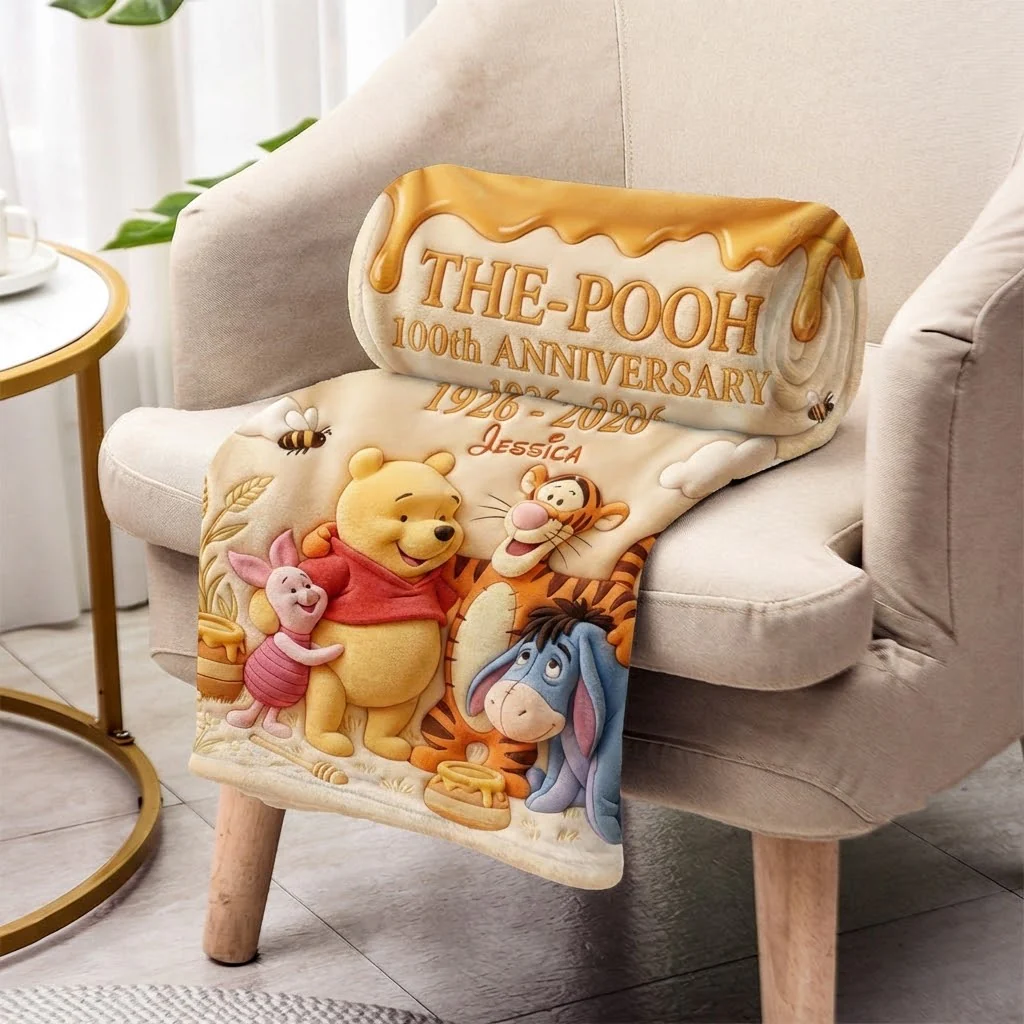 DSNY Honey Bear Celebrate Our 100th Anniversary - Personalized Blanket - Gift For Movie Fans NL122 - Image 3