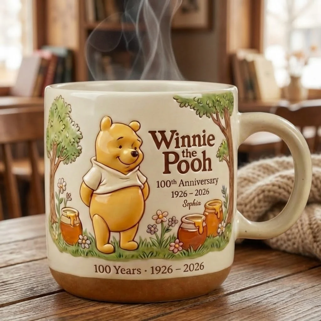 DSNY Honey Bear Celebrate Our 100th Anniversary - Personalized Pottery Mug - Gift For Movie Fans NL122 - Image 2