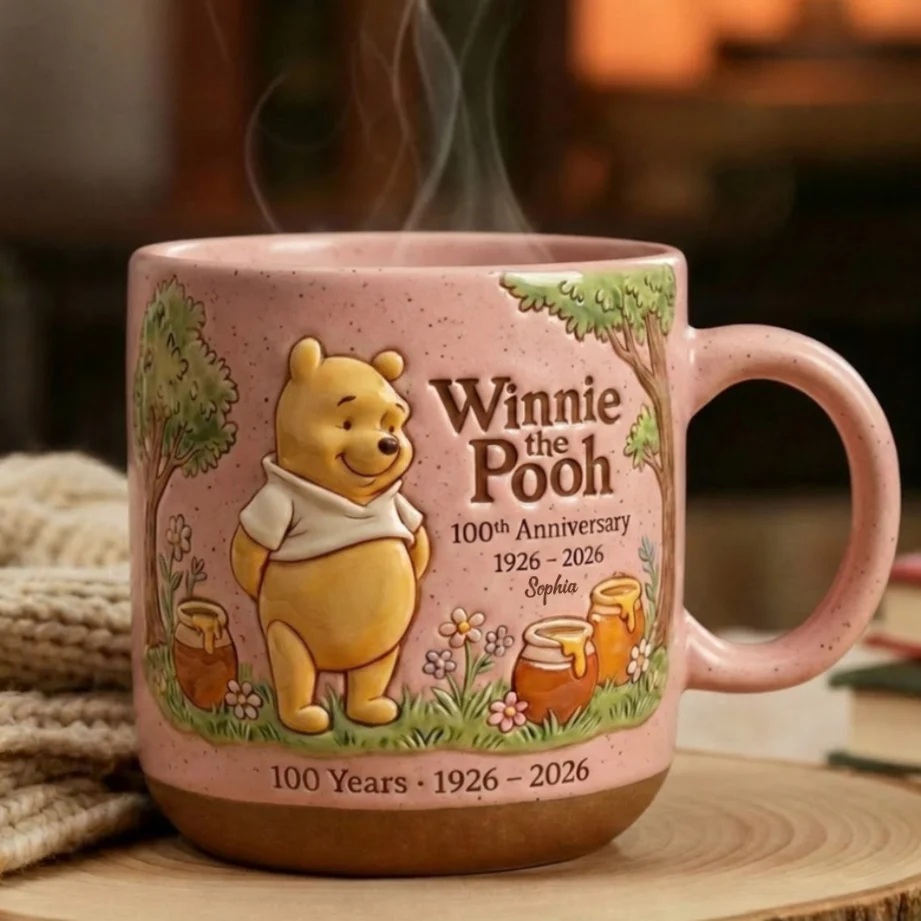 DSNY Honey Bear Celebrate Our 100th Anniversary - Personalized Pottery Mug - Gift For Movie Fans NL122 - Image 3