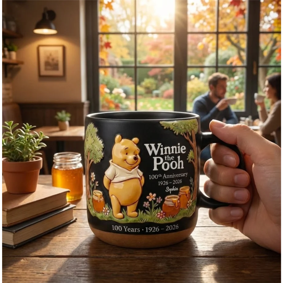 DSNY Honey Bear Celebrate Our 100th Anniversary - Personalized Pottery Mug - Gift For Movie Fans NL122 - Image 4