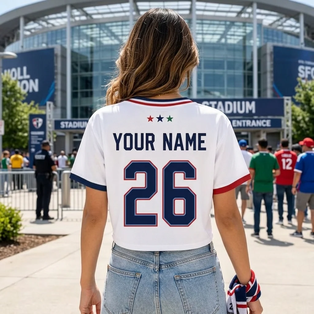 North America 2026 Host Combined Flags - Personalized Croptop Jersey - Gift For Football Lovers, Sports Fans - Image 2