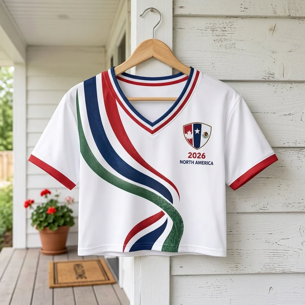 North America 2026 Host Combined Flags - Personalized Croptop Jersey - Gift For Football Lovers, Sports Fans - Image 4