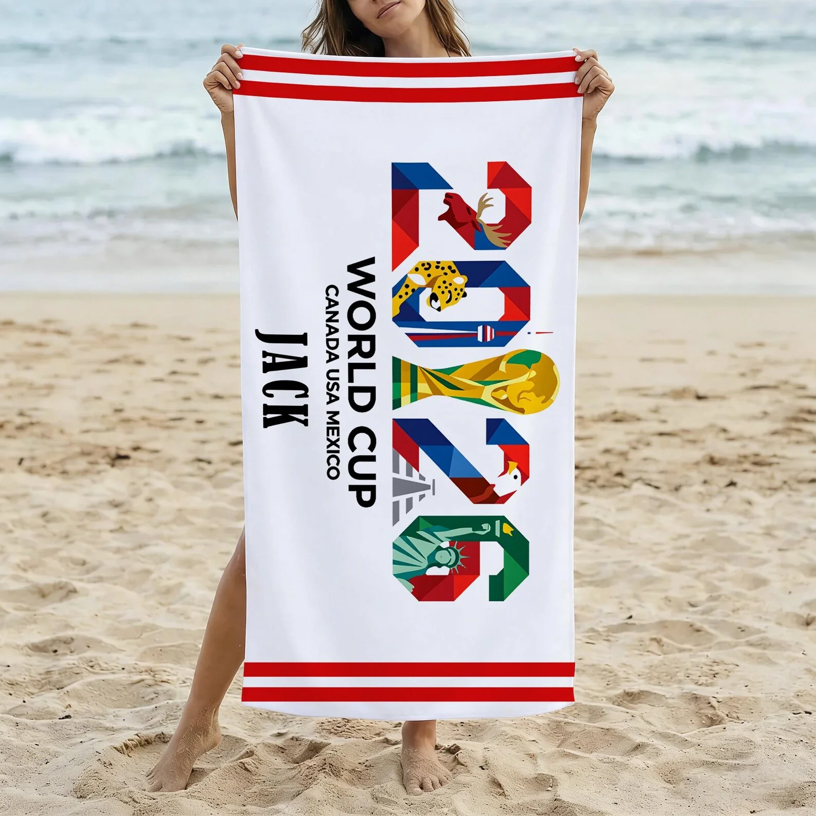 North America Global Soccer 2026 - Personalized Beach Towel - Gift For Sports Fans - Image 5