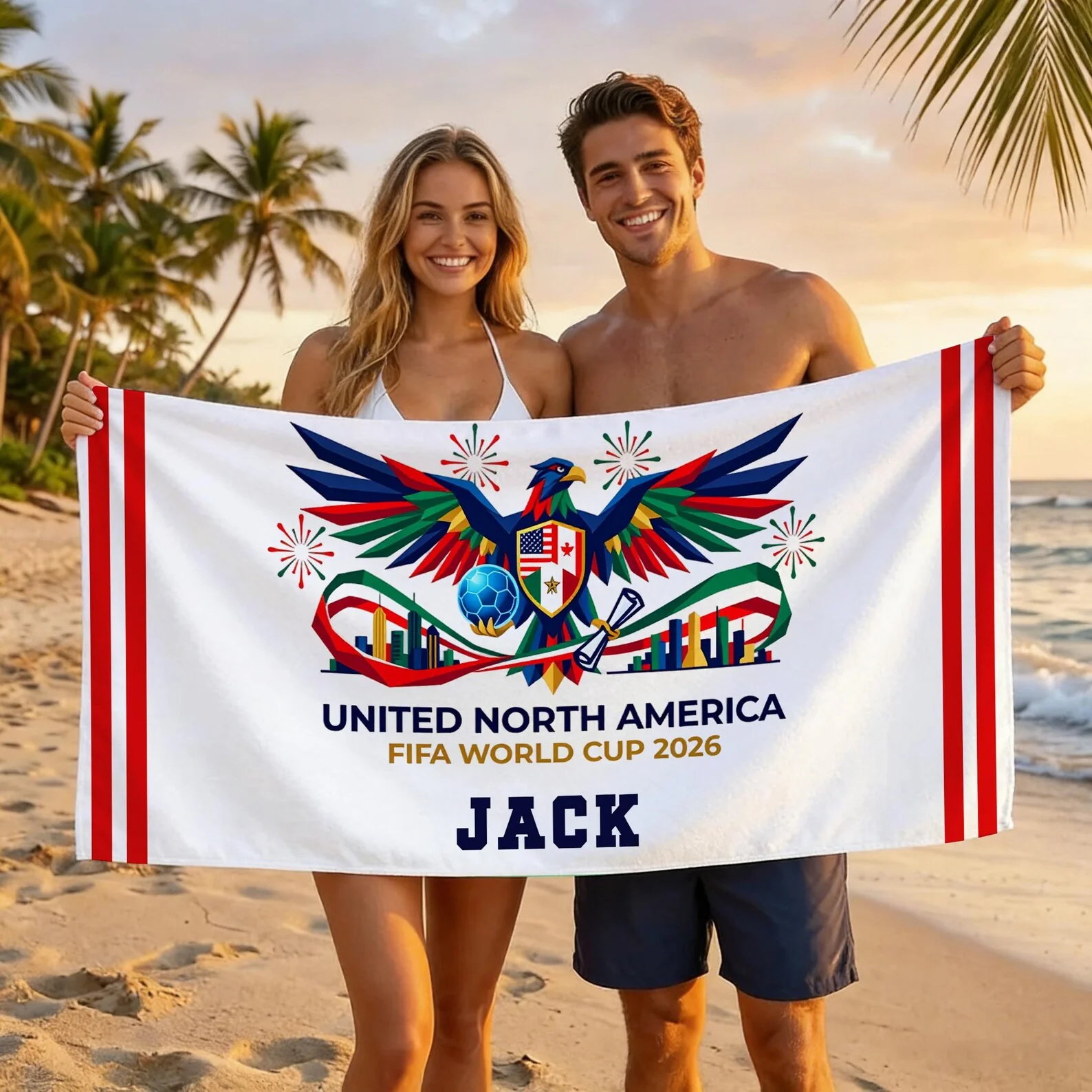 North America Global Soccer 2026 - Personalized Beach Towel - Gift For Sports Fans - Image 7
