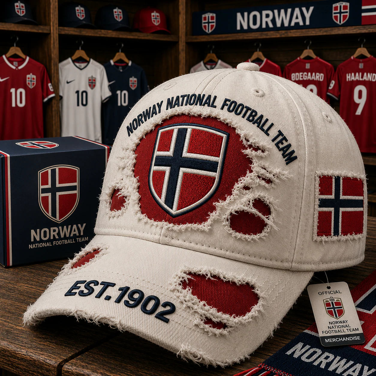 Norway National Football Team Distressed - Classic Cap - Gifts For Football Lovers, Sports Fans