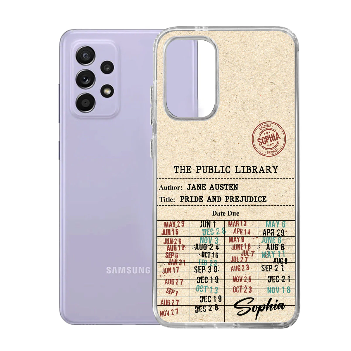 Nostalgic Library Due Date Card - Personalized Phone Case - Gift For Reader, Book Lover |HH01 - Image 6