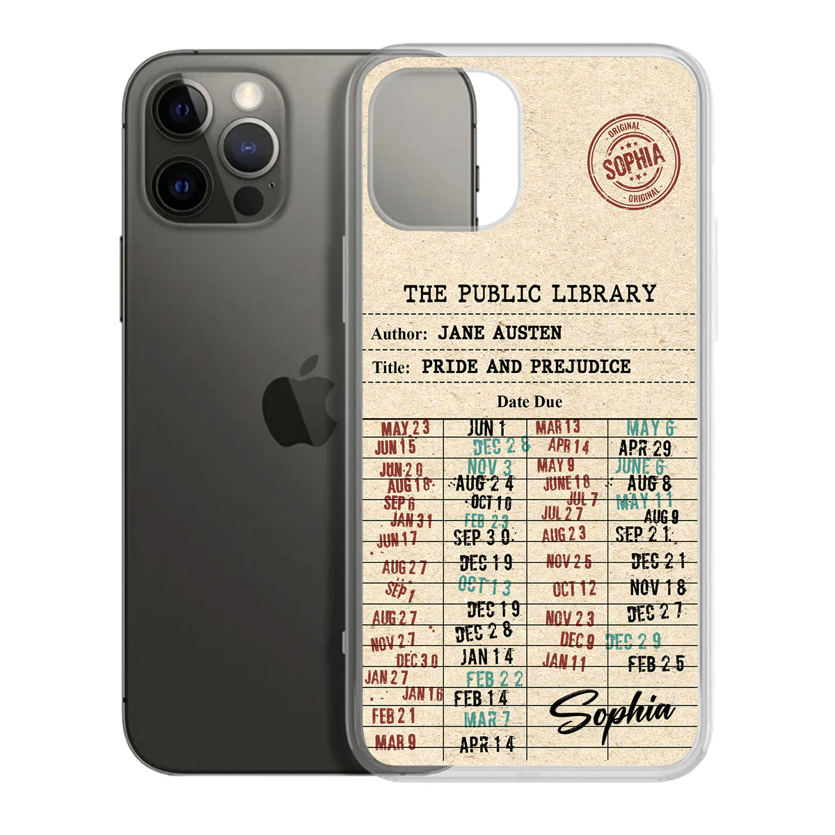 Nostalgic Library Due Date Card - Personalized Phone Case - Gift For Reader, Book Lover |HH01 - Image 7