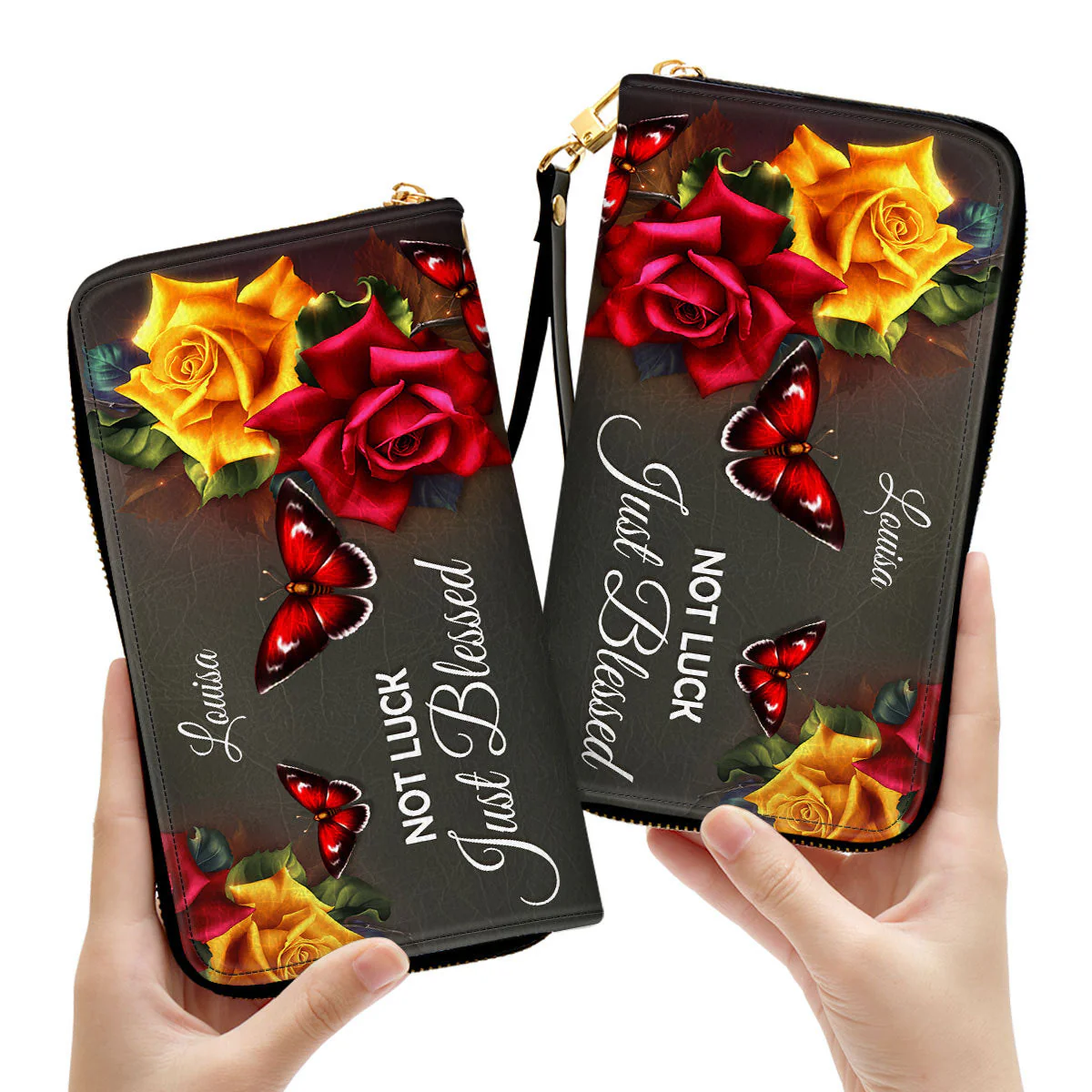 Not Luck, Just Blessed - Beautiful Personalized Leather Long Wallets - AT4081324 - Image 3