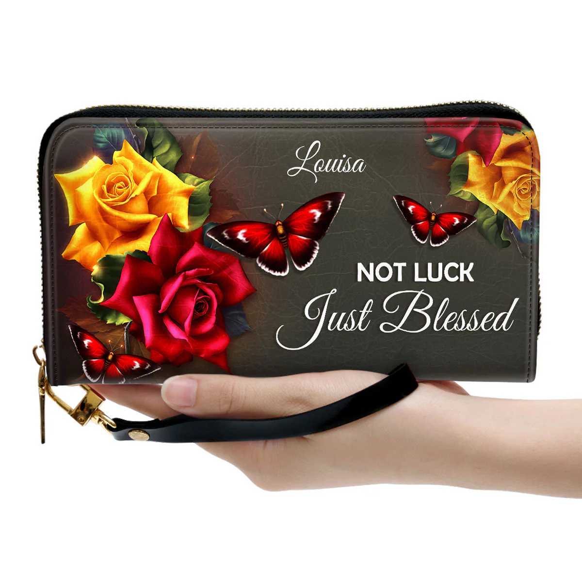 Not Luck, Just Blessed - Beautiful Personalized Leather Long Wallets - AT4081324 - Image 4