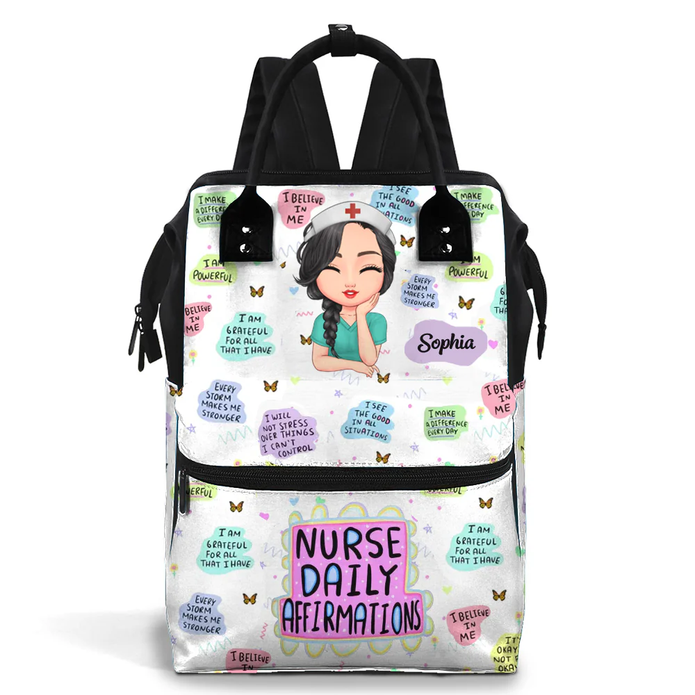 Nurse Daily Affirmations - Personalized Duckbilled Backpack - Gift For Nurse | NR3 HH01