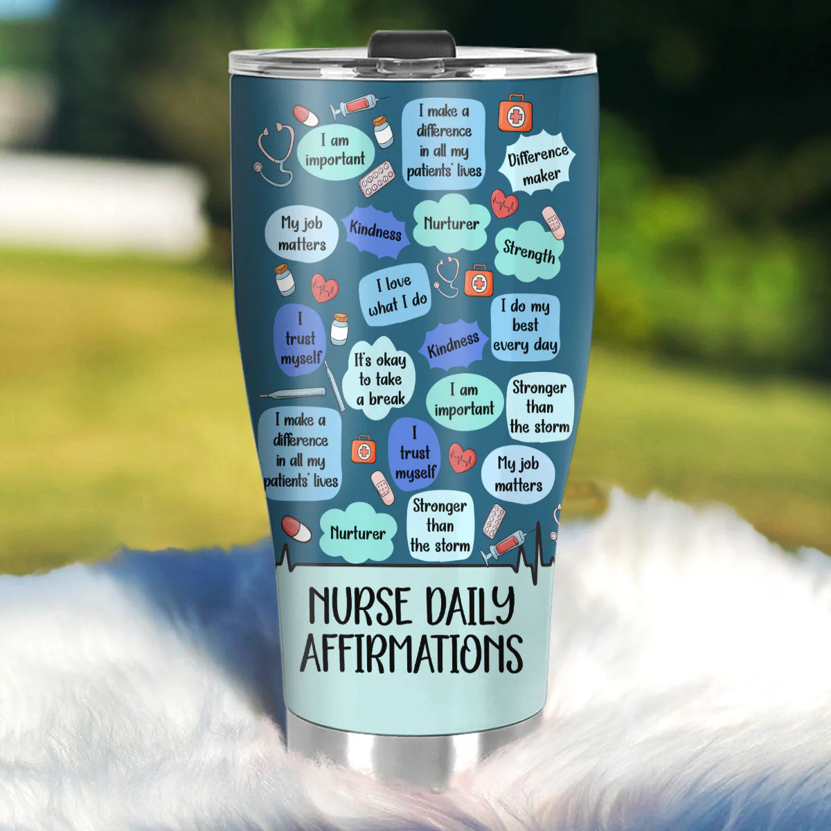 Nurse Daily Affirmations - Personalized Stainless Steel Tumbler - Gift For Nurse HD95 HH01 - Image 2