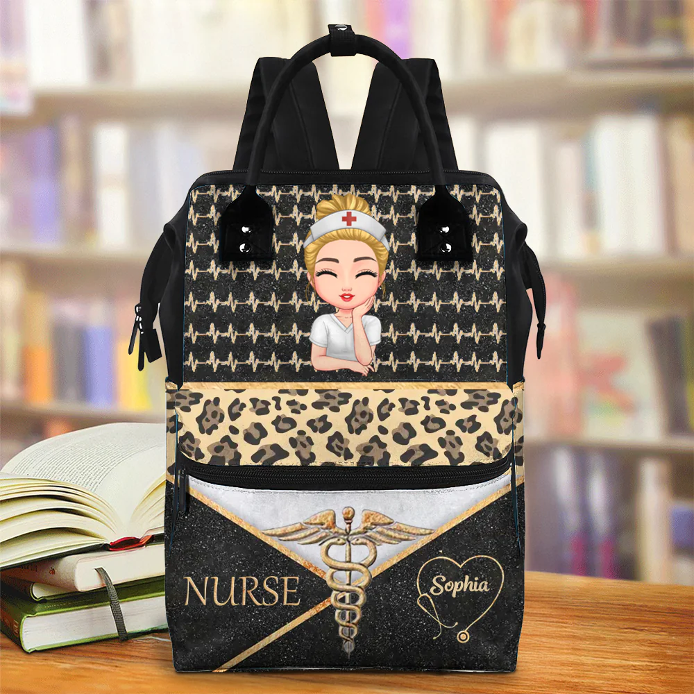 Nurse Life Leopard - Personalized Duckbilled Backpack - Gift For Nurse | NR3 HH01 - Image 2