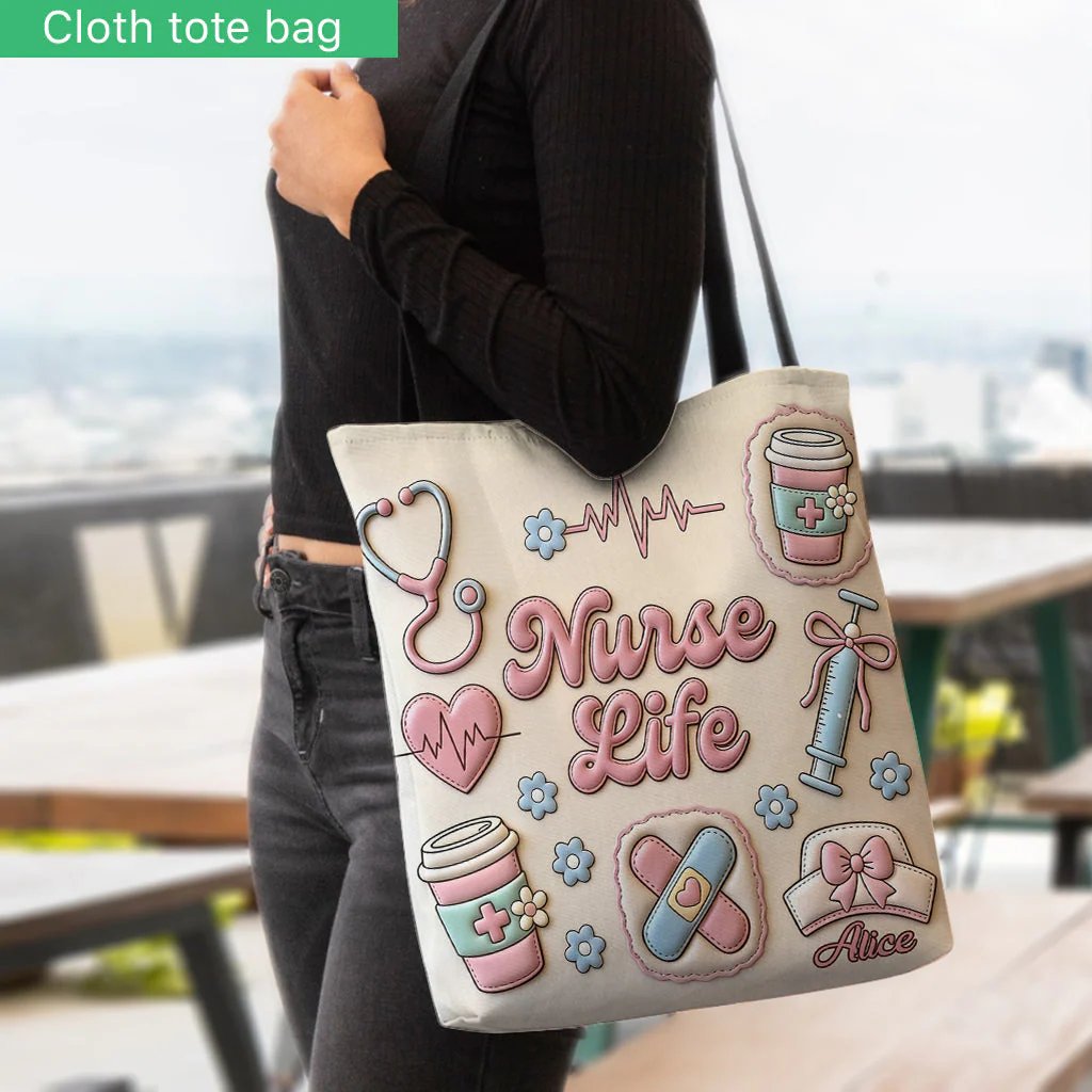 Nurse Life - Personalized Tote Bag - Gift For Nurse - Image 2