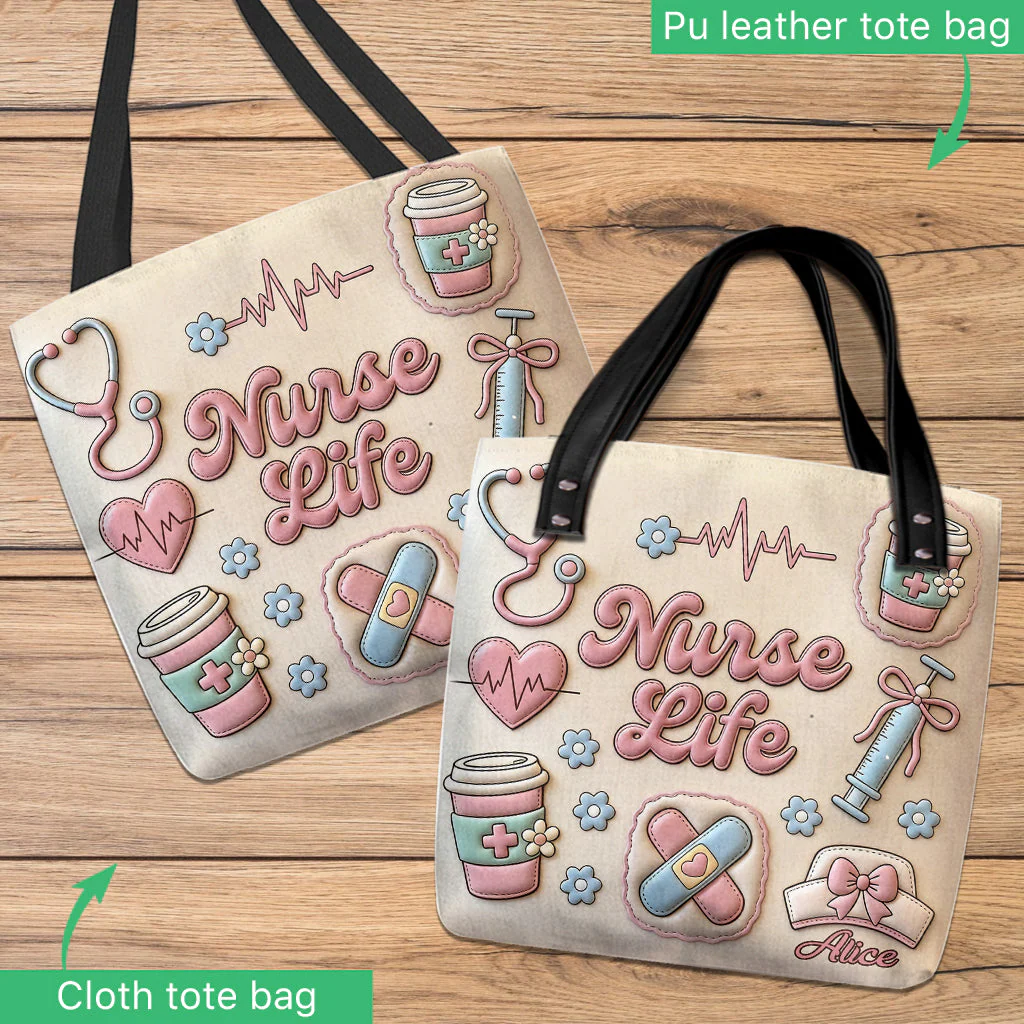 Nurse Life - Personalized Tote Bag - Gift For Nurse - Image 4