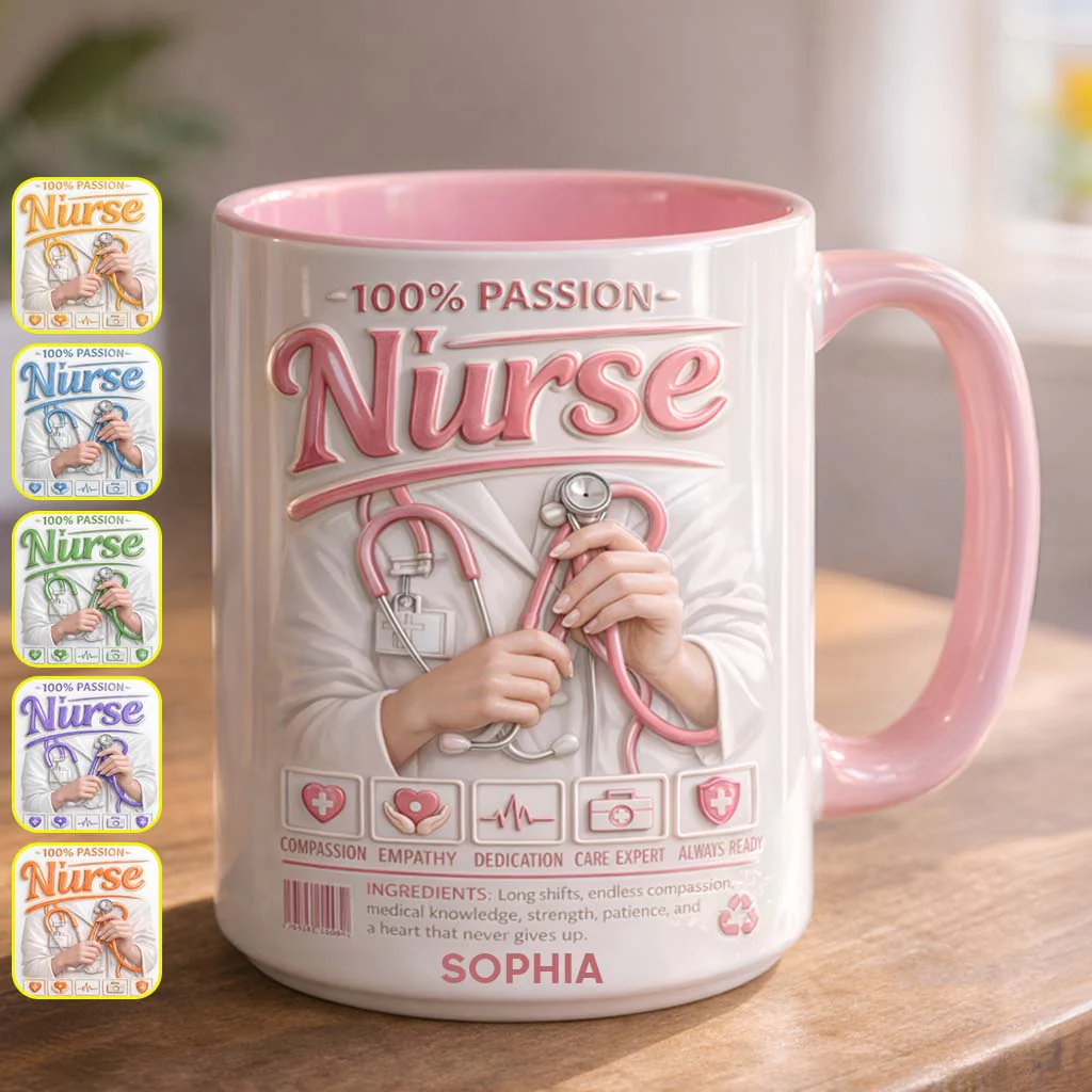 Nurse Portfolio - Personalized Accent Mug - Gift For Nurse