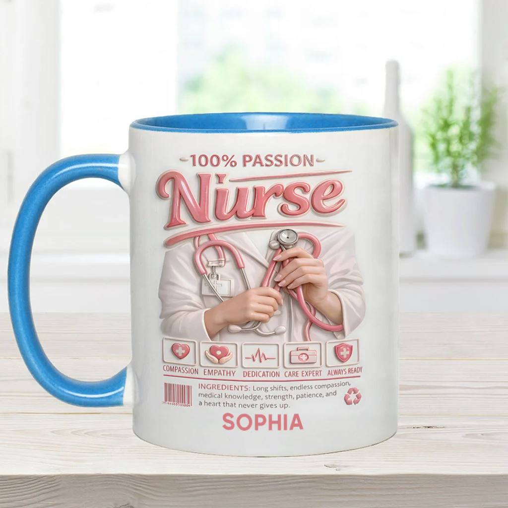 Nurse Portfolio - Personalized Accent Mug - Gift For Nurse - Image 10