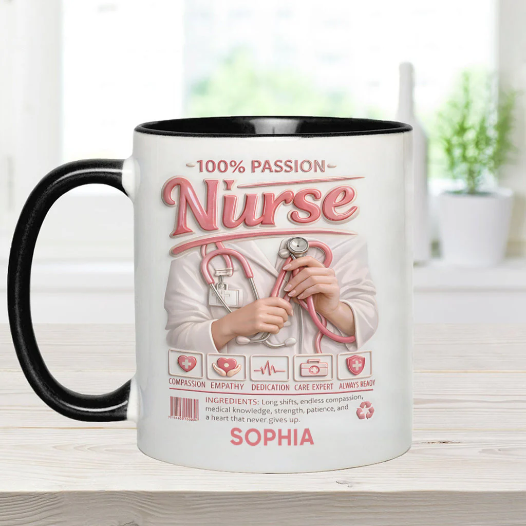Nurse Portfolio - Personalized Accent Mug - Gift For Nurse - Image 11