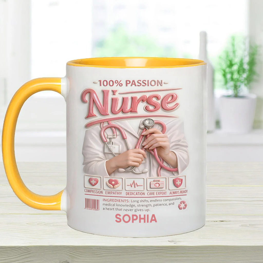 Nurse Portfolio - Personalized Accent Mug - Gift For Nurse - Image 12