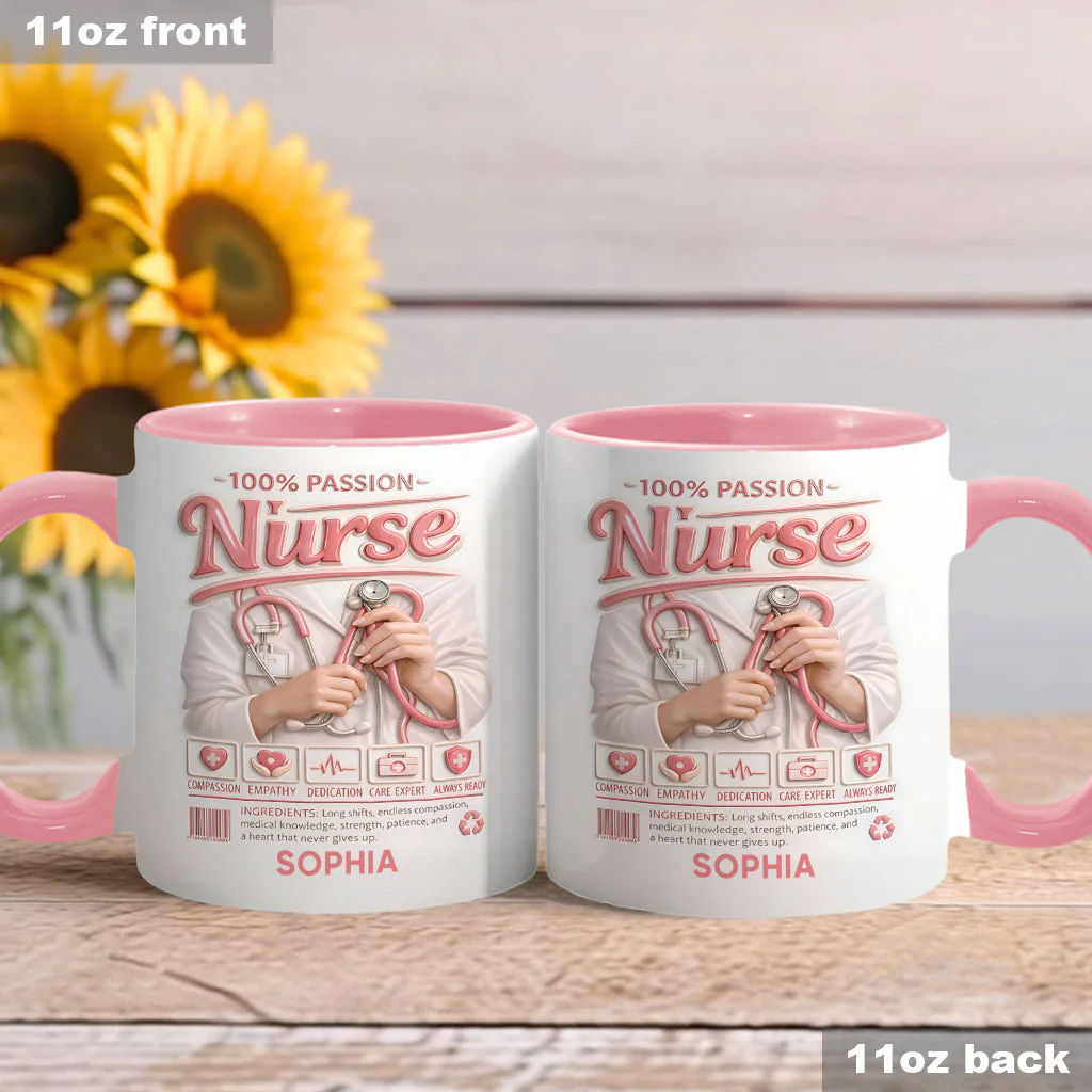 Nurse Portfolio - Personalized Accent Mug - Gift For Nurse - Image 3