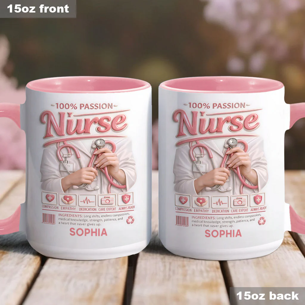Nurse Portfolio - Personalized Accent Mug - Gift For Nurse - Image 4