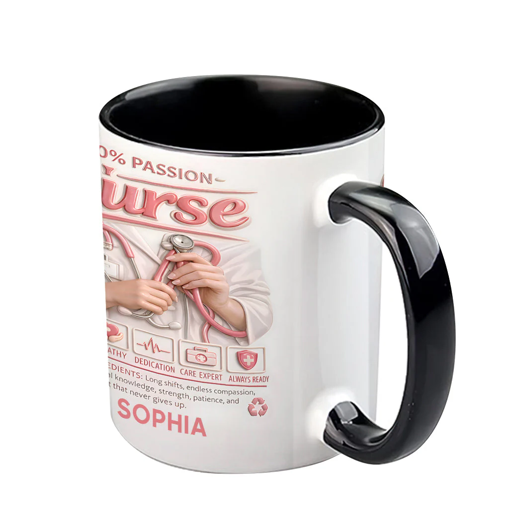Nurse Portfolio - Personalized Accent Mug - Gift For Nurse - Image 5