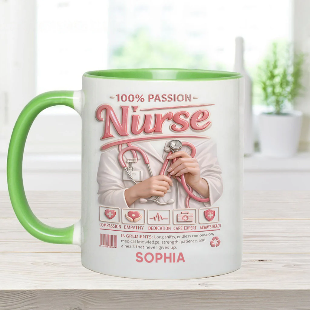 Nurse Portfolio - Personalized Accent Mug - Gift For Nurse - Image 6
