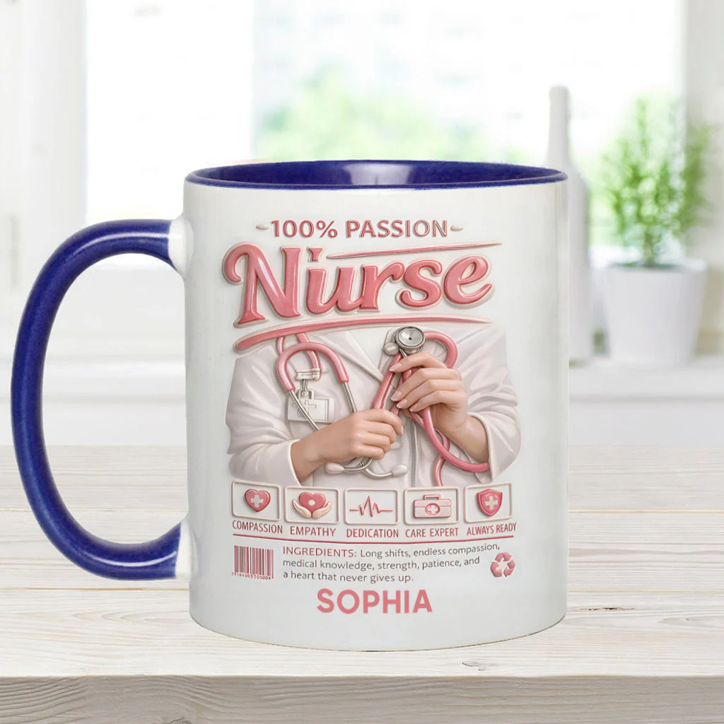 Nurse Portfolio - Personalized Accent Mug - Gift For Nurse - Image 7