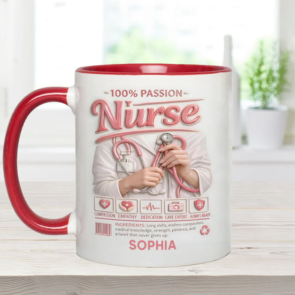 Nurse Portfolio - Personalized Accent Mug - Gift For Nurse - Image 8