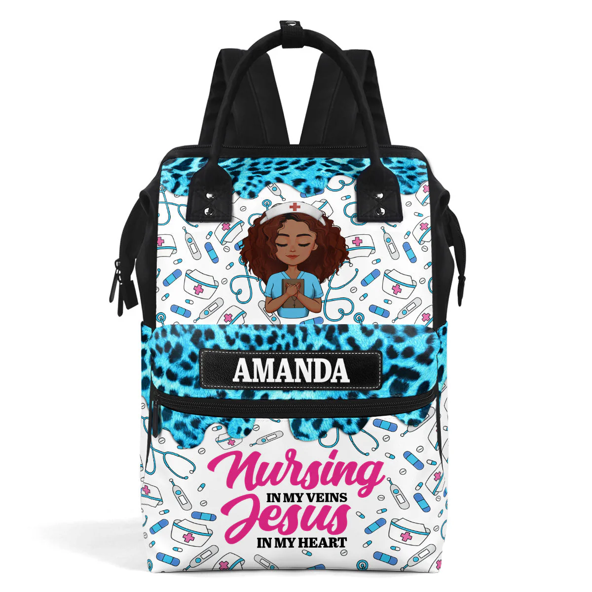 Nursing In My Veins - Personalized Duckbilled Backpack - Gift For Nurse HN02