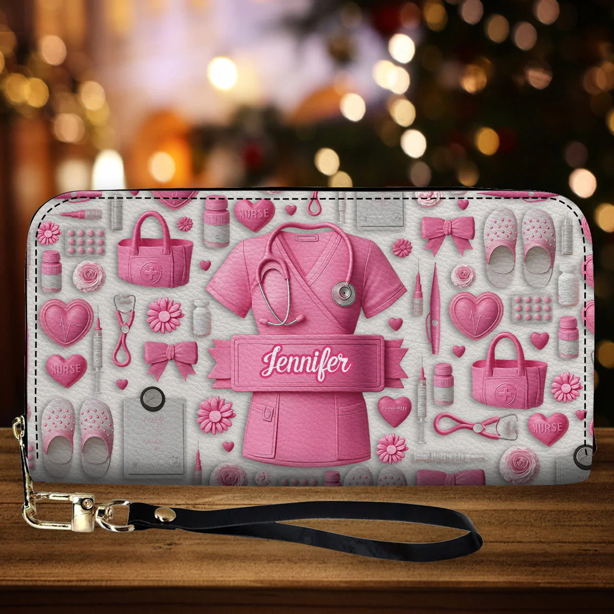 Nursing Is A Work Of Heart - Personalized Leather Long Wallet - Gift For Nurse - Image 2