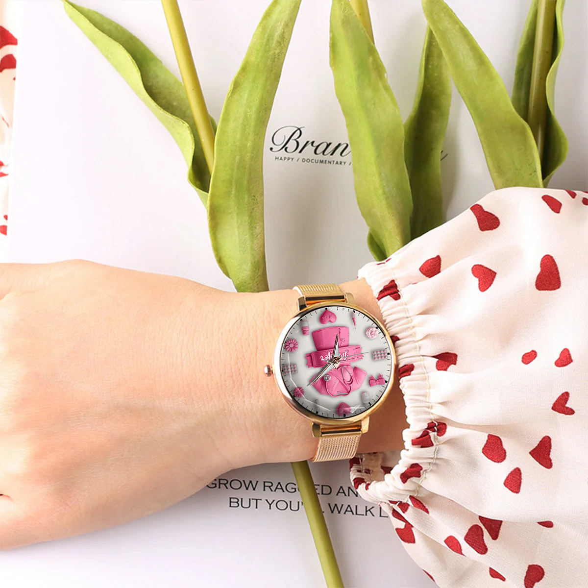 Nursing Is A Work Of Heart - Personalized Women Hand Watch - Gift For Nurse - Image 5