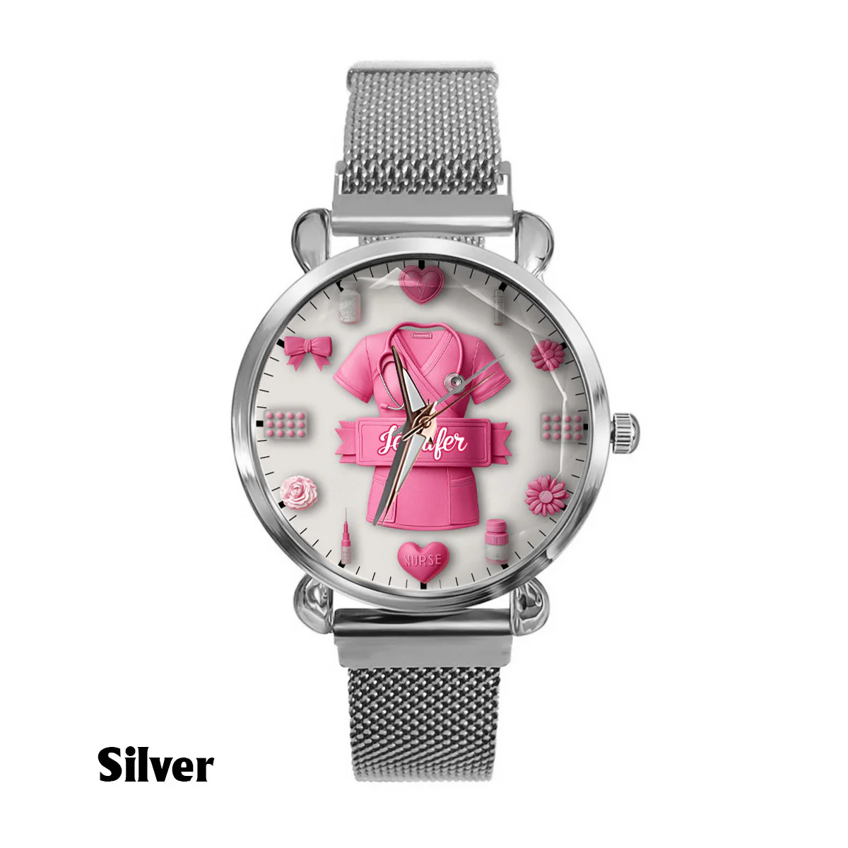 Nursing Is A Work Of Heart - Personalized Women Hand Watch - Gift For Nurse - Image 7