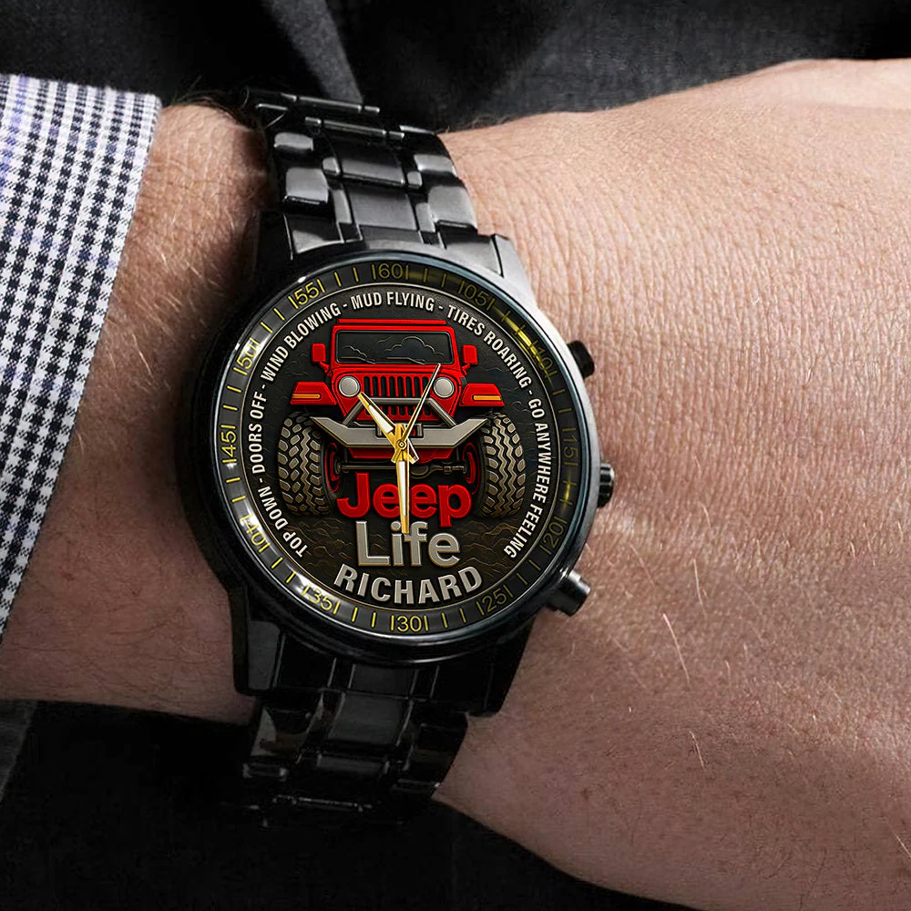 Off-road Car - Personalized Hand Watch - Gift For Men, Off-road Lovers - Image 2