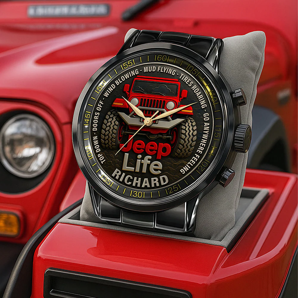 Off-road Car - Personalized Hand Watch - Gift For Men, Off-road Lovers - Image 3