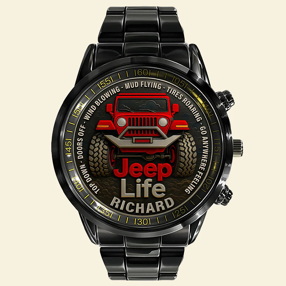 Off-road Car - Personalized Hand Watch - Gift For Men, Off-road Lovers - Image 4