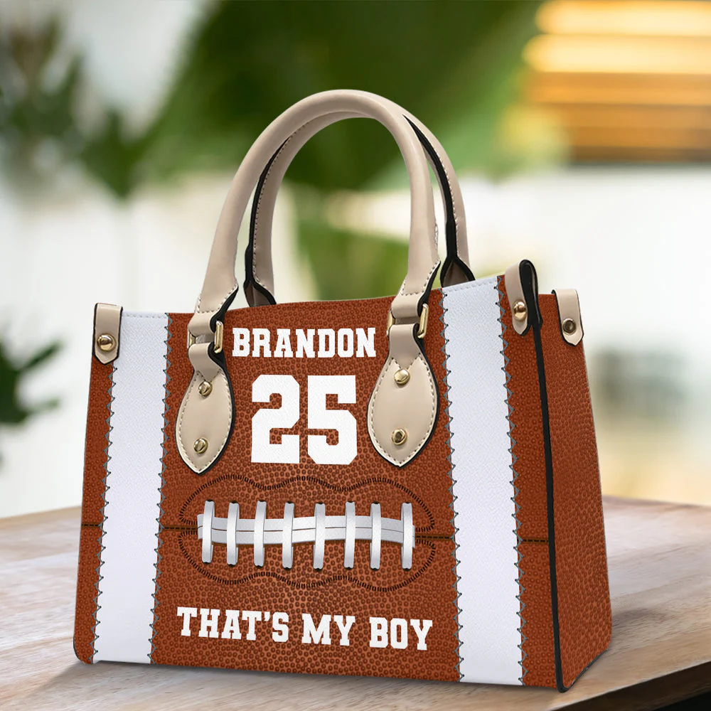 Oh That's My Boy - Personalized Leather HandBag - Gift For Mother, Grandma, Grandmother, Mother's Day | NA94 - Image 2