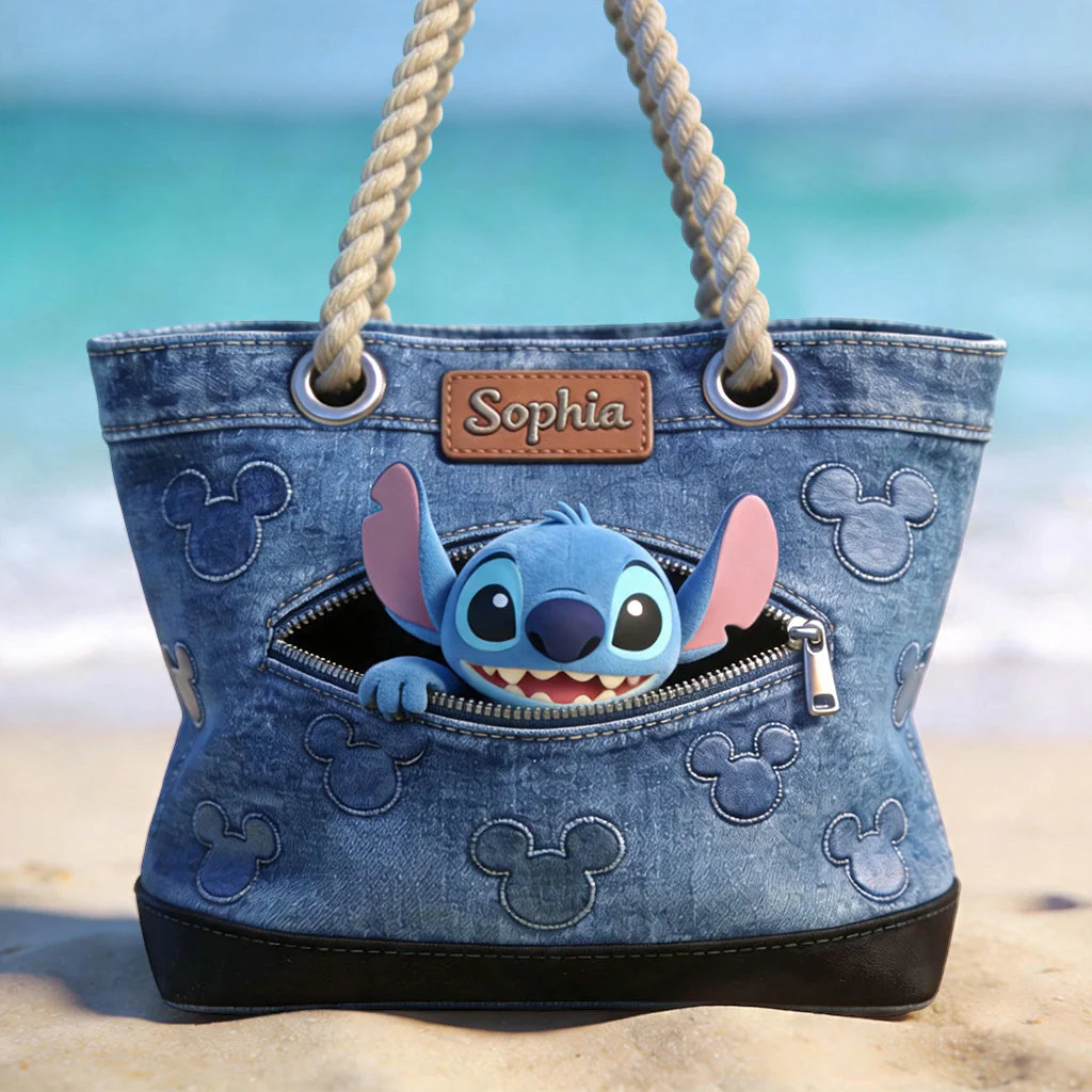 Ohana Means Family - Personalized Beach Bag - Vacation Gift For Movie Fans - Sti