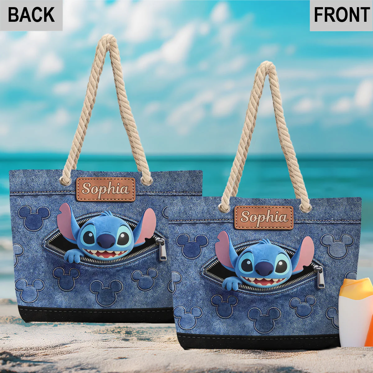 Ohana Means Family - Personalized Beach Bag - Vacation Gift For Movie Fans - Sti - Image 3