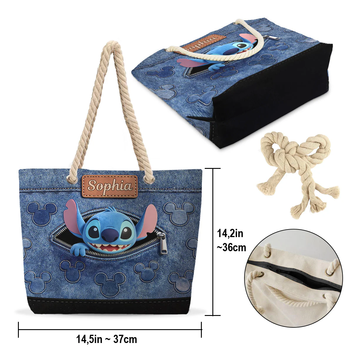 Ohana Means Family - Personalized Beach Bag - Vacation Gift For Movie Fans - Sti - Image 7