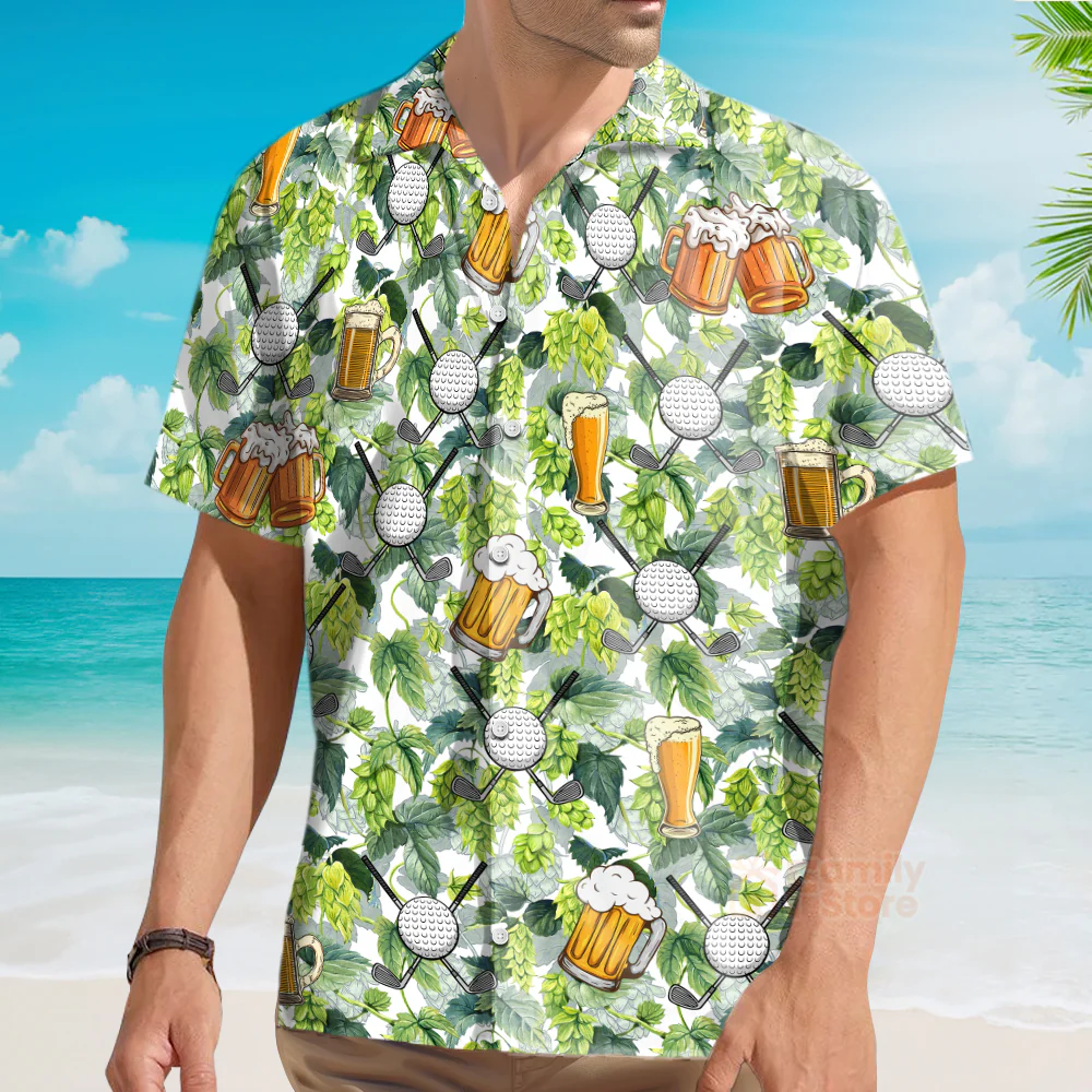 Oktoberfest Golf And Beer Aloha - Hawaiian Shirts