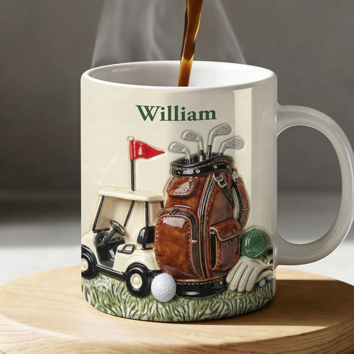 On The Course - Personalized White Mug - Gift For Dad, Grandpa, Golf Lovers - Image 2