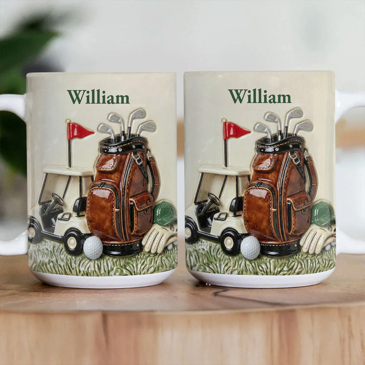 On The Course - Personalized White Mug - Gift For Dad, Grandpa, Golf Lovers - Image 4