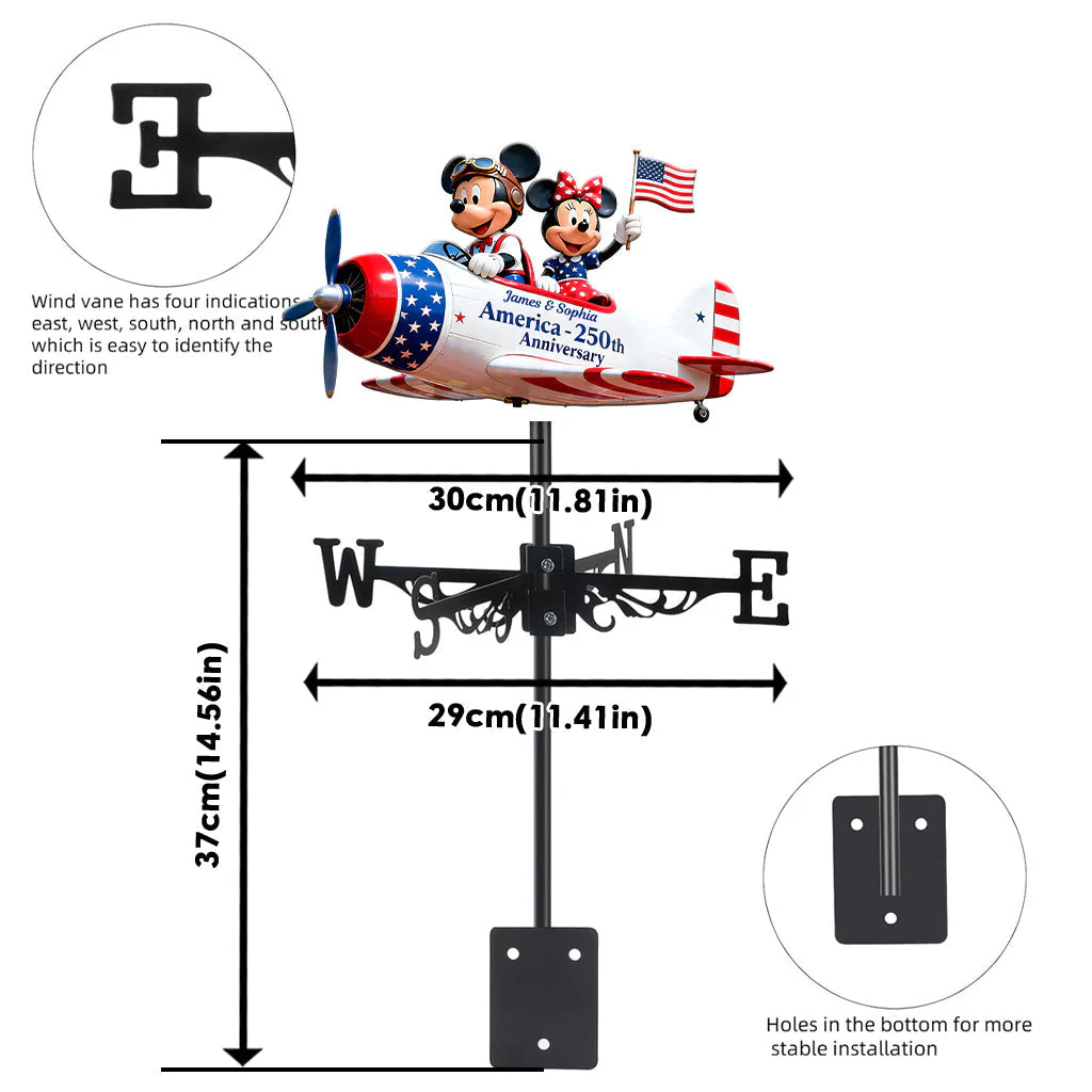 MkMo Celebrate 250 Years Of America - Personalized Weather Vane - Gift For Family, Patriots - Image 6