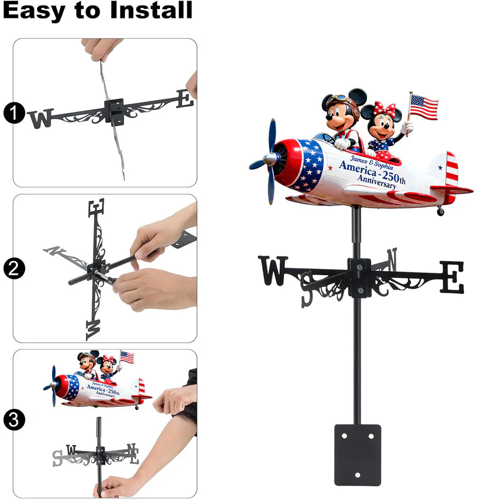 MkMo Celebrate 250 Years Of America - Personalized Weather Vane - Gift For Family, Patriots - Image 7