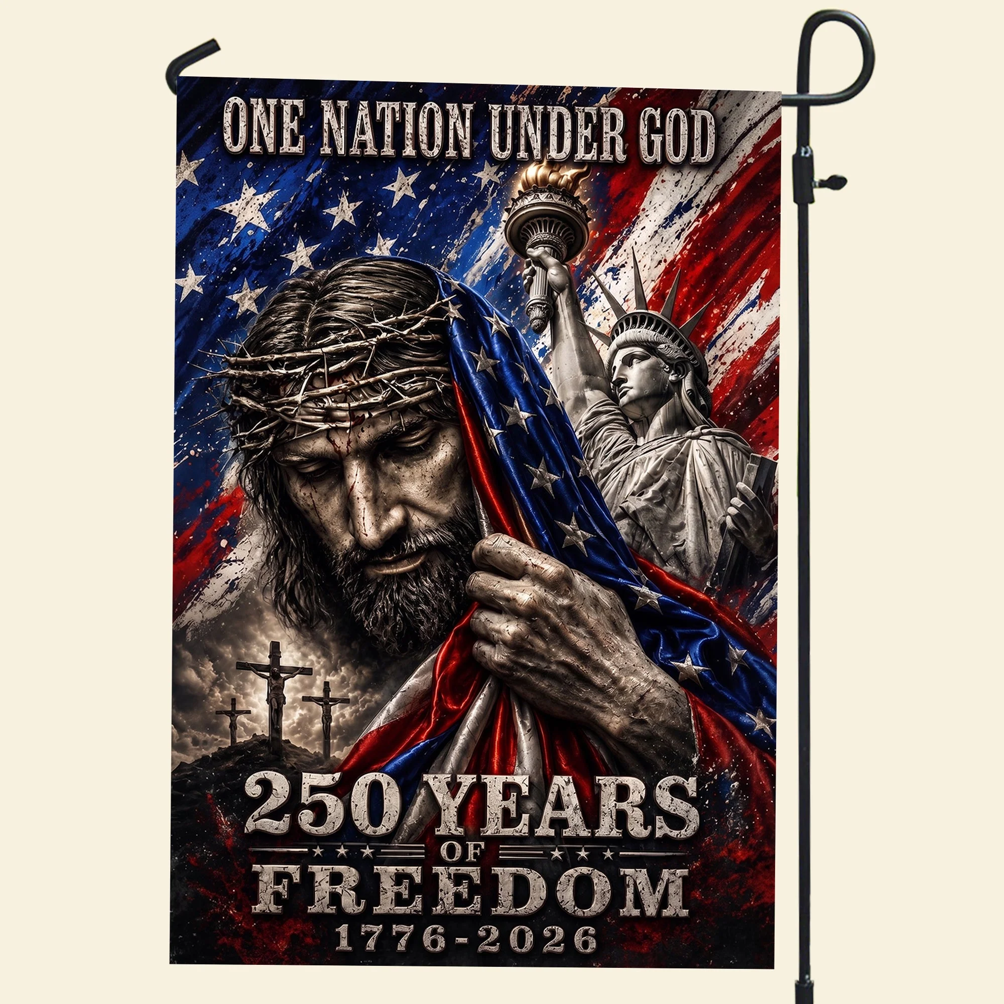 One Nation Under God Celebrated America 250th Anniversary - Flag - Gift For Patriots - Image 4
