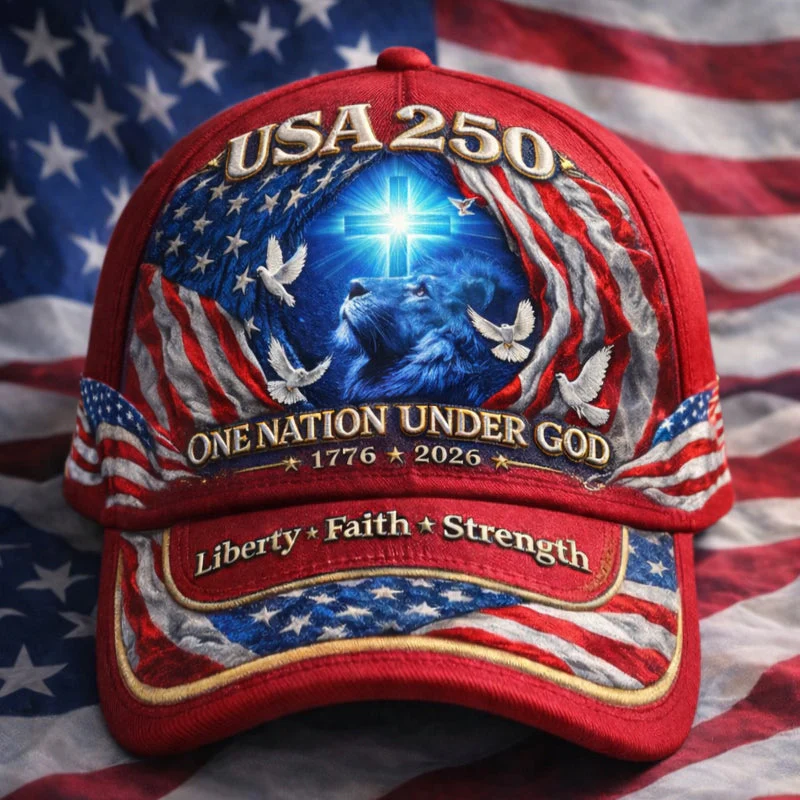One Nation Under God United States 250th Anniversary - Personalized Classic Cap - Gift For Patriots - Image 2