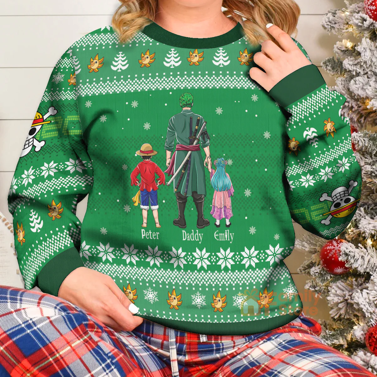 OnPi Pirate Adventure Chibi Family - Gift For Dad. Husband, Grandpa - Personalized Ugly Sweatshirt - CL11 NH96 - Image 4