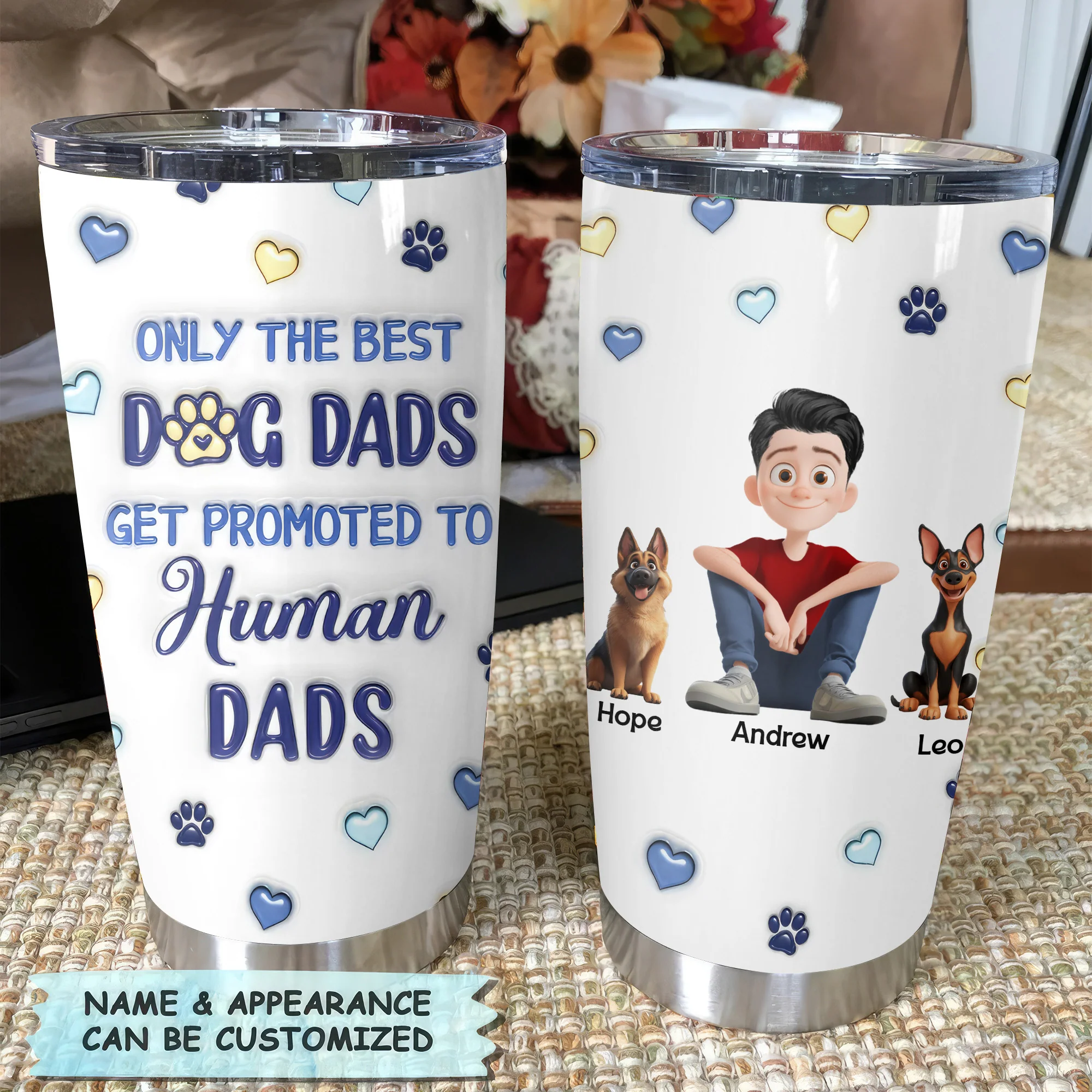 Only The Best Pet Parents Become Human Parents 3D Inflated Effect Cartoon Dog - Personalized Tumbler Cup - Gift for Pet Owners, Pet Lovers, Dog Dad | CLP15 NH96 - Image 4