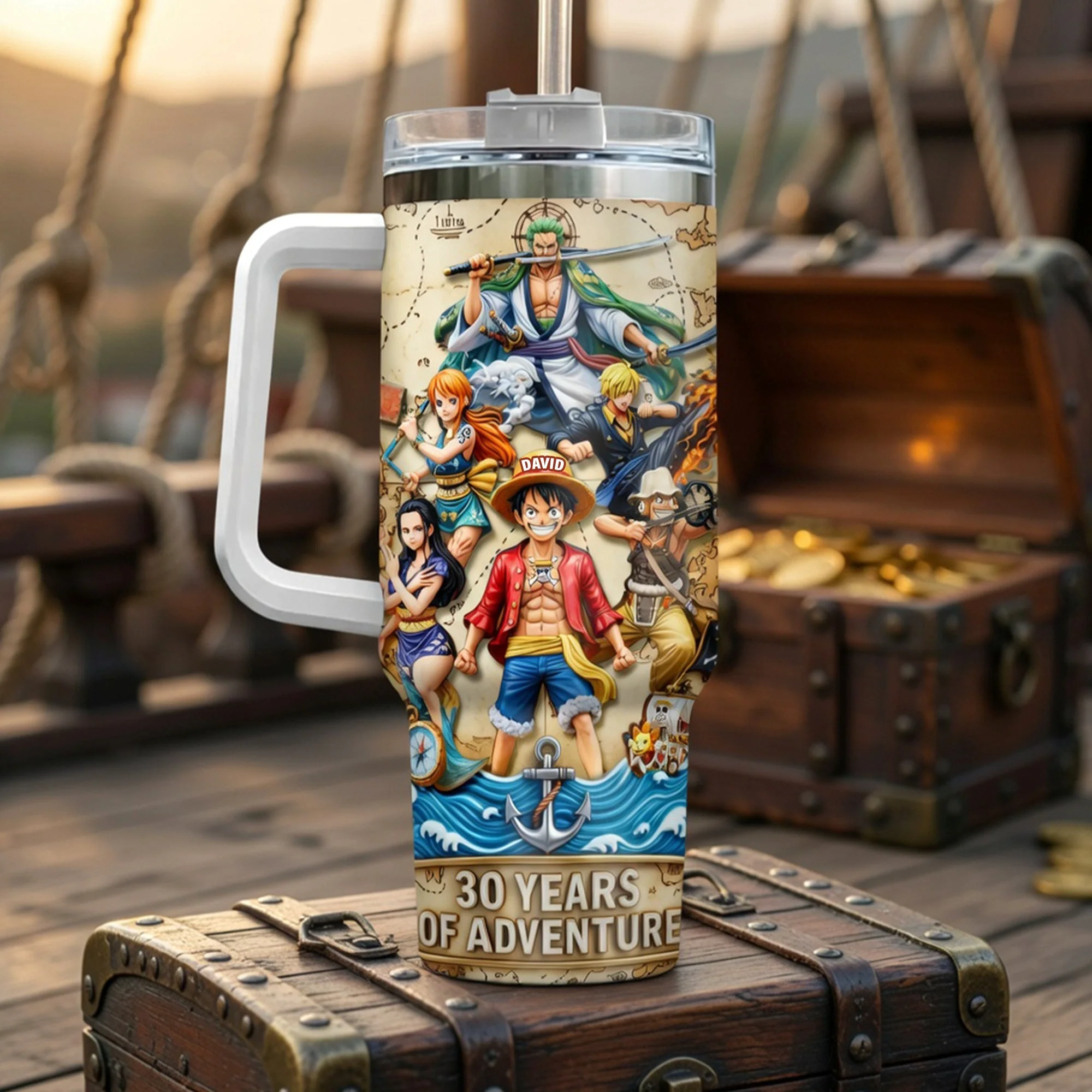 OnPi 30 Years Of Adventure - Personalized Tumbler With Handle - Gift For Movie Fans - Image 2
